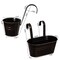 Gardenised Set of 3 Metal Hanging Railing Planters with Detachable Hooks Decorative Outdoor Set for Balcony Patio Deck or Fence Ideal for Displaying Flowers Succulents Herbs and Cascading Plants